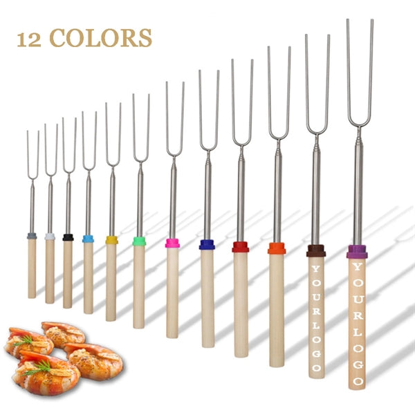 Marshmallow Roasting Sticks with Wooden Handle