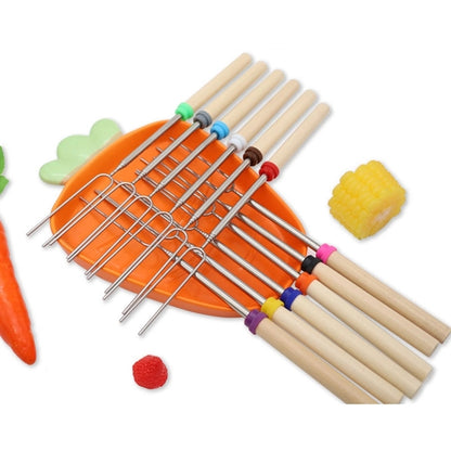 Marshmallow Roasting Sticks with Wooden Handle