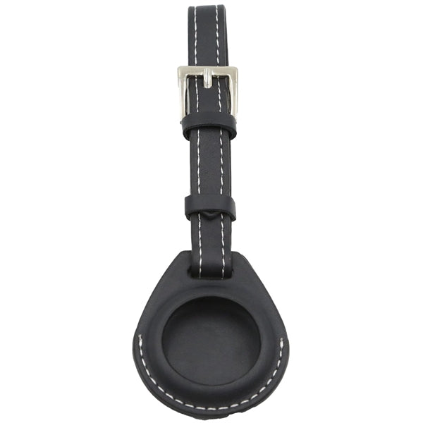 Custom Leather Air-Tag Holder w/ Buckle Closure Hang Tag
