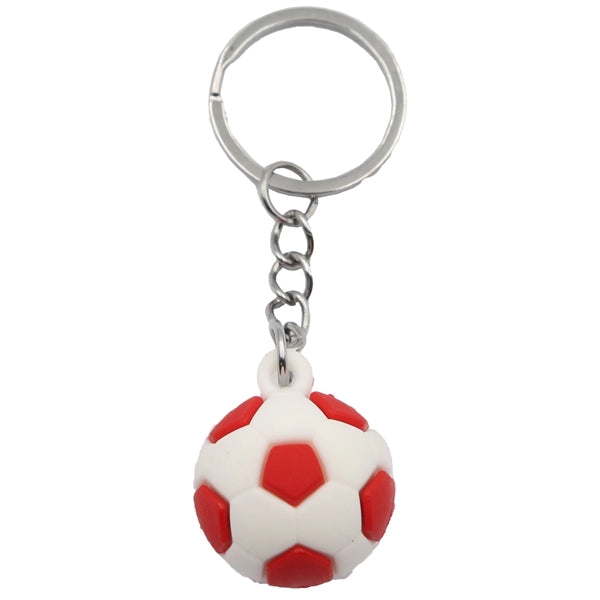 Soccer Shaped Keychains Silicone Keyring