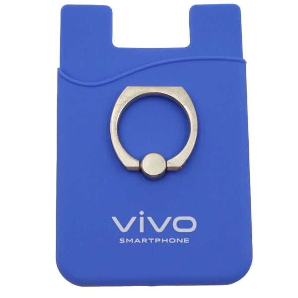 Silicone Phone Wallet w/ Finger Ring Holder & Custom Logo