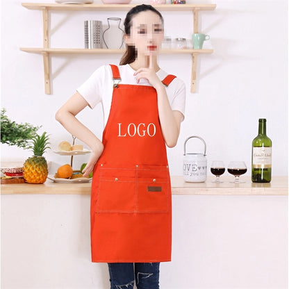Work Apron Canvas Cross Back Straps Large Pockets