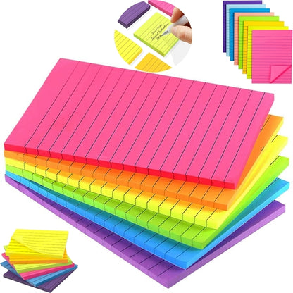 Colorful Super Sticking Power Lined Sticky Notes