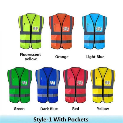 High Visibility Mesh Safety Reflective Vest With Pockets