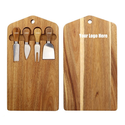 Cutting Board With Cheese Knife Set
