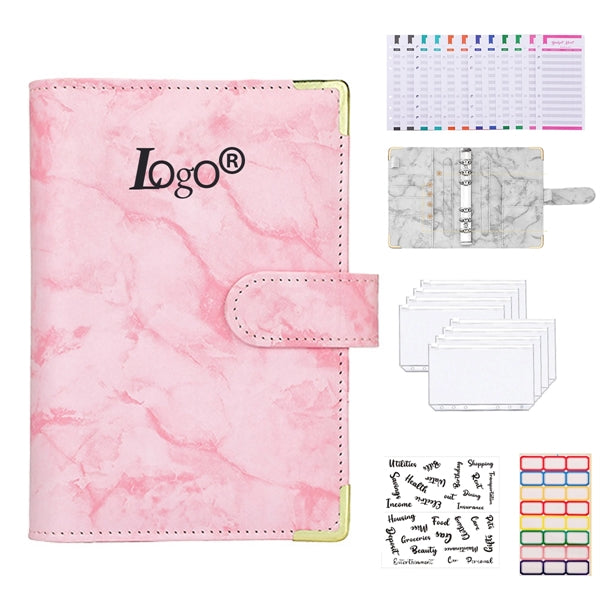 A6 Marble Color Notebook Binder Magnetic Buckle Closure