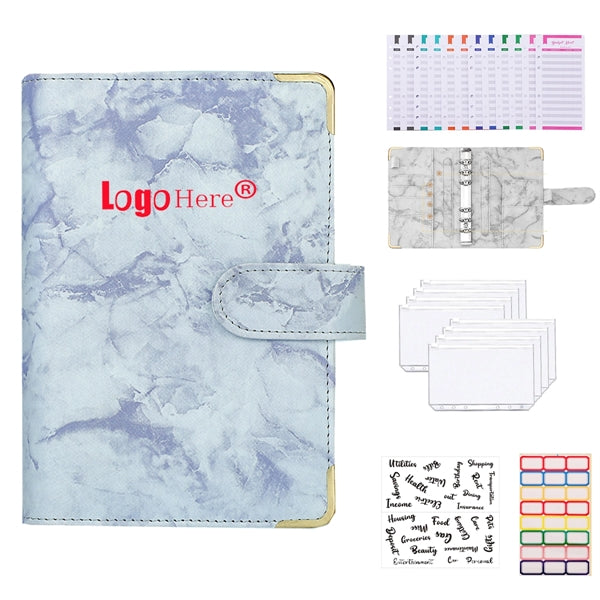 A6 Marble Color Notebook Binder Magnetic Buckle Closure