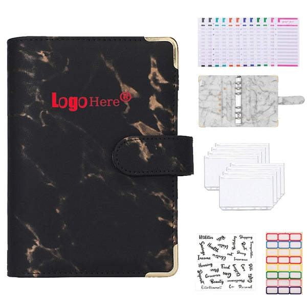 A6 Marble Color Notebook Binder Magnetic Buckle Closure