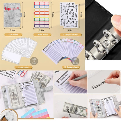 A6 Marble Color Notebook Binder Magnetic Buckle Closure