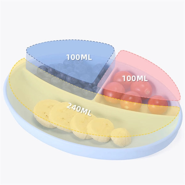 Silicone Baby Suction Divided Plate For Toddlers