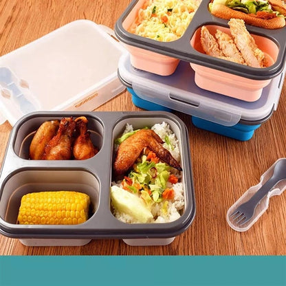 3 Compartment Foldable Lunch Bowl