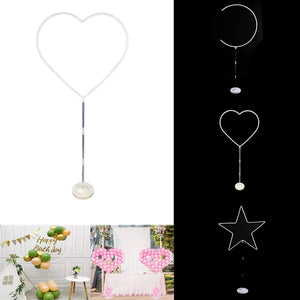 59" Hoop Balloons Wreath Frame Stand Heart Round Star Moon