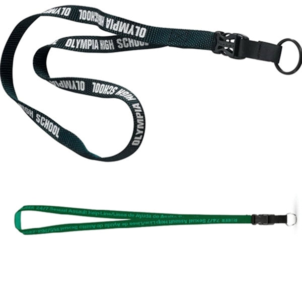 Custom 5/8" Detachable Woven Lanyards w/ Buckle Release