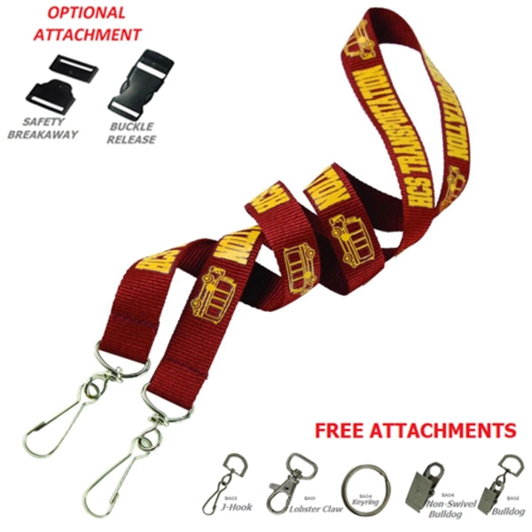 3/4" Open Ended Polyester Lanyard w/ Badge Holder