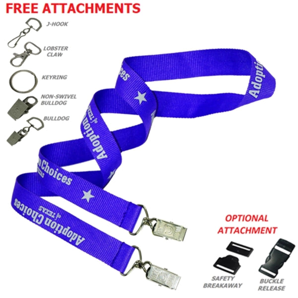 3/4" Open Ended Polyester Lanyard w/ Badge Holder