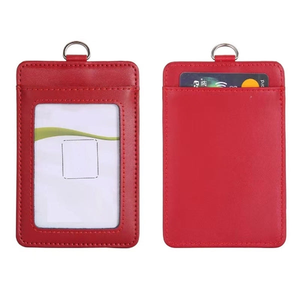 Leather Id Badge Holder With Lanyard