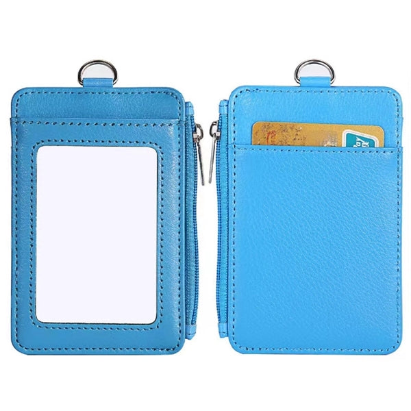 Leather Id Badge Holder With Lanyard