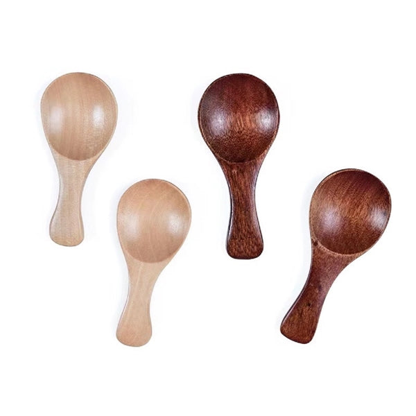 Wood Small Short Condiment Spoon