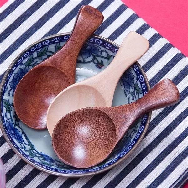 Wood Small Short Condiment Spoon