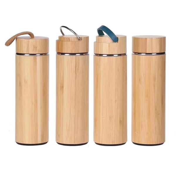 16Oz Leakproof Bamboo Stainless Steel Thermos