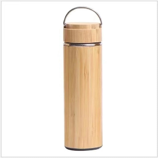 16Oz Leakproof Bamboo Stainless Steel Thermos