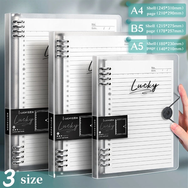 A4 Transparent Loose Leaf Binder Notebook