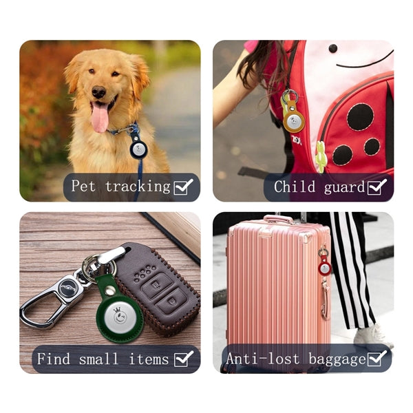 Leather Case Protective Cover For Tag With Ring