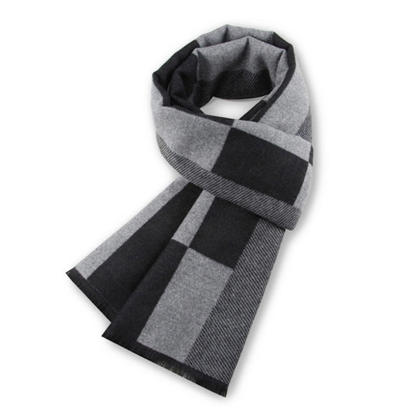 Men Grid Cashmere Feel Scarf