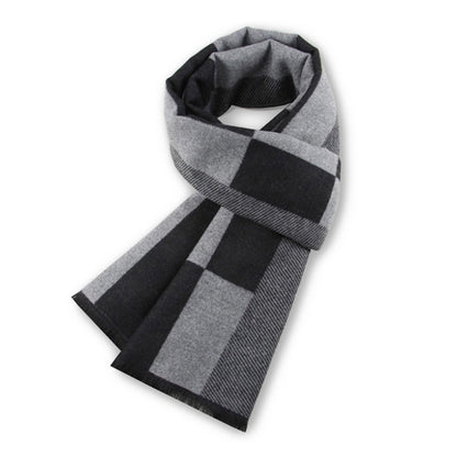 Men Grid Cashmere Feel Scarf