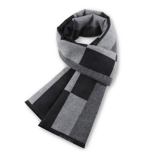 Men Grid Cashmere Feel Scarf