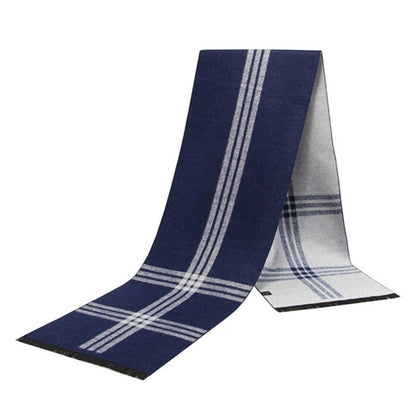 Men Grid Cashmere Feel Scarf