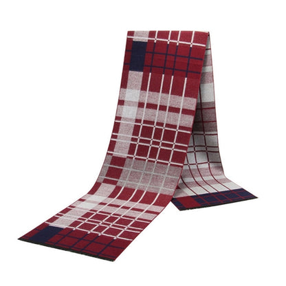 Men Grid Cashmere Feel Scarf