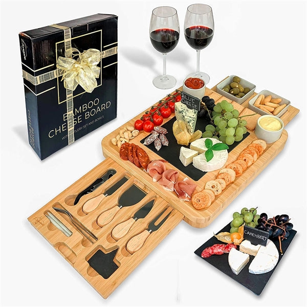 Bamboo Cheese Board Set