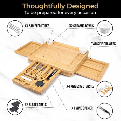 Bamboo Cheese Board Set