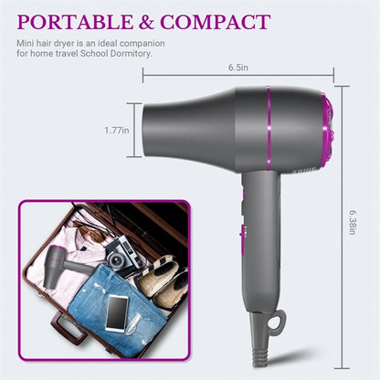 Hair Dryer With Nozzle Brush And Comb Concentrator
