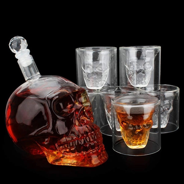 Skull Shape Decanter Set