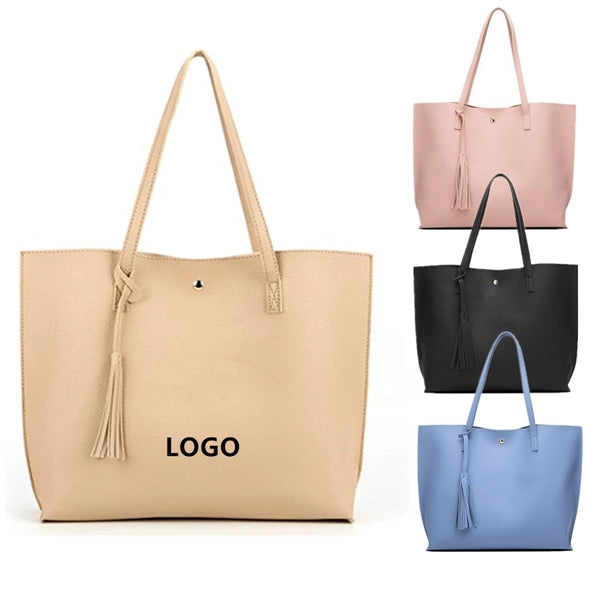 Women PU Faux Leather Tote Bag