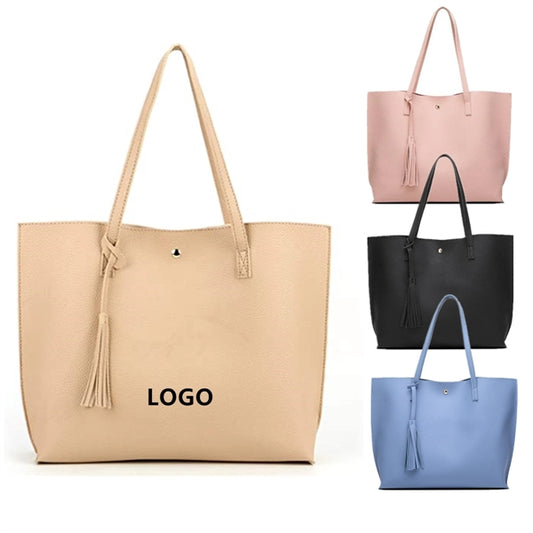 Women PU Faux Leather Tote Bag