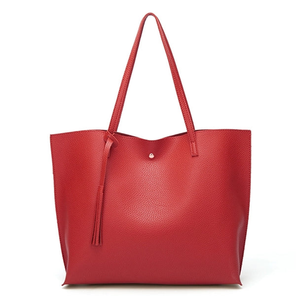 Women PU Faux Leather Tote Bag