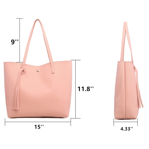 Women PU Faux Leather Tote Bag