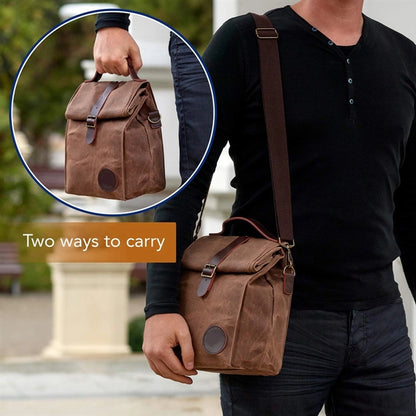Insulated Waxed Canvas Lunch Bag