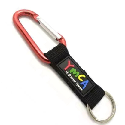 3/4" Polyester PVC Carabiner Keychain Split Key Ring Lanyard