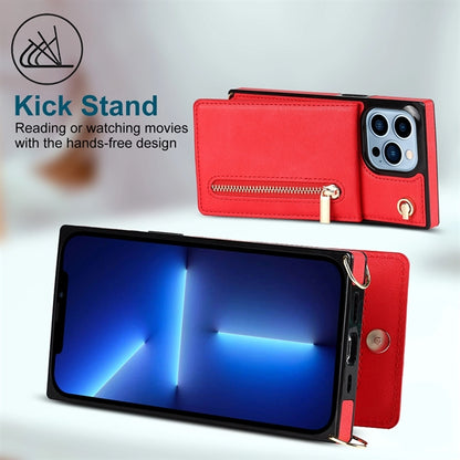 Leather Wallet Case Phone 13Pro Max Crossbody Strap Stand