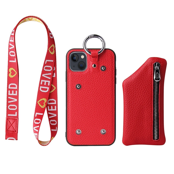 Leather Wallet Case For Phone 12 11 13Pro Max With Lanyard