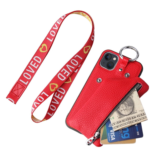 Leather Wallet Case For Phone 12 11 13Pro Max With Lanyard