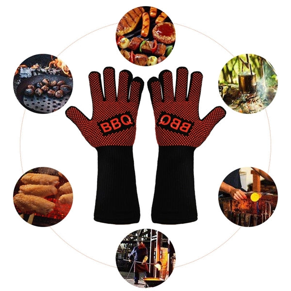 Bbq Gloves Grilling Heat Resistant Silicone Oven Mitts