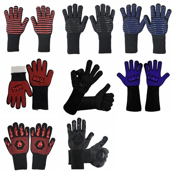 Bbq Gloves Grilling Heat Resistant Silicone Oven Mitts