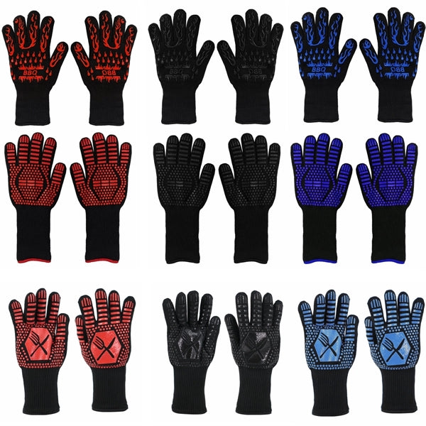 Bbq Gloves Grilling Heat Resistant Silicone Oven Mitts