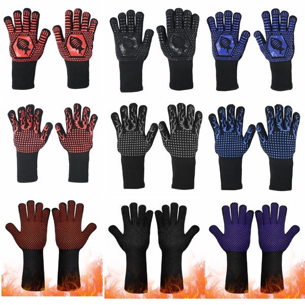 Bbq Gloves Grilling Heat Resistant Silicone Oven Mitts