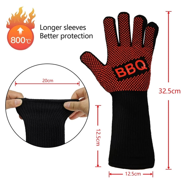 Bbq Gloves Grilling Heat Resistant Silicone Oven Mitts